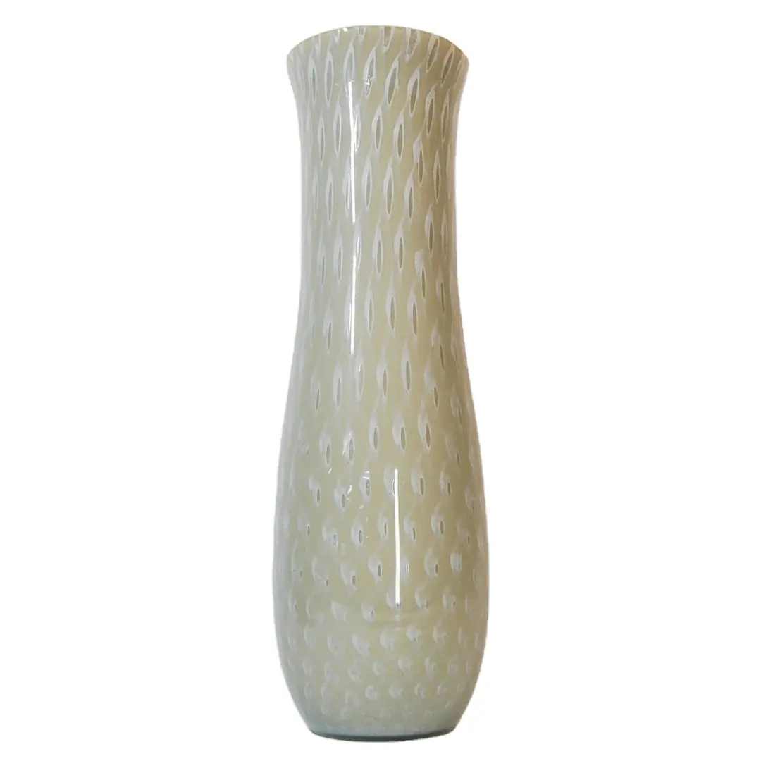 Alta qualidade italiano Murano vidro vaso flor titular perfeito para decorar a casa, design exclusivo em cor especial taupe branco