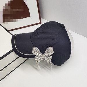 Ultima moda aggiornata donna donna donna nera a farfalla con strass a secco rapido berretto da Baseball senza corona cappello da sole cappello da camionista - Product Image 3
