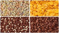 Sweet Crispy Texture Corn Flakes Breakfast Cereals Automatic Complete Production Line