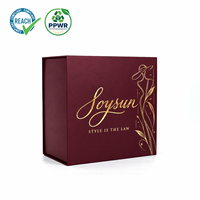Boîte rigide en carton personnalisée de qualité supérieure en forme de livre avec logo en feuille d'or, boîte cadeau magnétique pour accessoires vestimentaires de mode