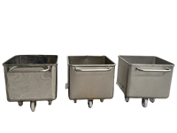 Carro de Transporte de Alimentos de Acero Inoxidable SUS304 de Grado Alimenticio para Pescado, Frutas, Verduras, Carne, Tambor, para Mataderos