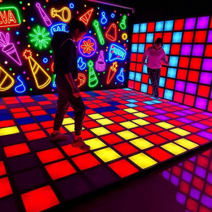 屋外照明ショーガーデン装飾ダンスフロア用RGBタッチカラー変更LED床レンガライト3Dインタラクティブディスプレイ - Product Image 1