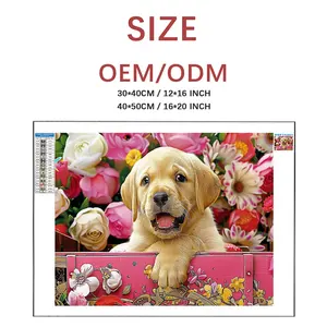 Hot Sale Cute Puppy Handcraft Full Drill Mosaic Embroidery Art Kits Wholesale DIY Diamond Painting For Adult And Kid Home Decor