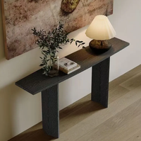 Console de luxe en bois massif de style moderne du milieu du siècle avec miroir pour entrée, salon et villa
