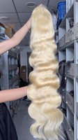 Perruque 12A de qualité, 100% cheveux humains, ondulée, fournisseur, densité 260, vente en gros, perruques frontales complètes 13x6, blonde 613