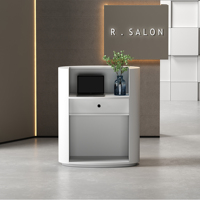 Mostrador de Recepción Personalizable Zhuoke 2025 de MDF, Púlpito Blanco y Barra para Tienda de Ropa Femenina, Caja Registradora