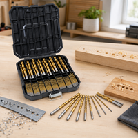 Jeu de 99 forets hélicoïdaux en acier rapide, finition oxyde noir, 10 mm, pour perçage du métal, marque GOF