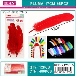 Piume Rosse ILAN da 17 cm per Artigianato e Decorazioni - Product Image 3