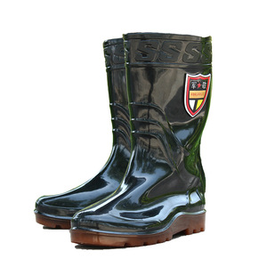 Men Mid Calf Rain <b>Boots</b> Black Solid Color Work Non Slip Wear Resistant Waterproof Oil Acid Alkali Resistant Low Heel - Product Image 5