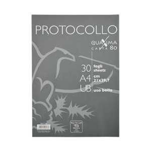 PIGNA - PAQUET DE 30 FEUILLES DE PROTOCOL A4 POUR UTILISATION AVEC TIMBRAGE - Product Image 1