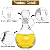 Bouteille en verre pour huile alimentaire de 100 ml et 150 ml avec bec verseur, bouteille d'huile d'olive de table en verre avec bouchon en liège