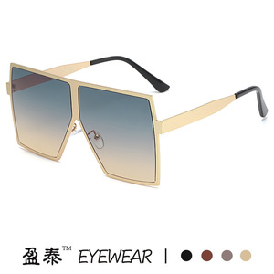 Eyewear <b>Square</b> Large Frame <b>Sunglasses</b> Gold Metal Unisex UV400 Protection Street Style - Product Image 5