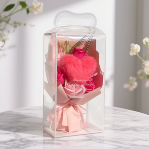 <span class=keywords><strong>Aida</strong></span> Nouveau Cadeau de la Saint-Valentin transfrontalier moderne, Bouquet de roses artificielles fait main, <span class=keywords><strong>Vente</strong></span> en gros, Boîte en PVC, Savon parfumé en forme de cœur en peluche - Product Image 6