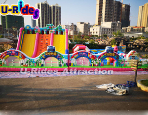 U-rides thu hút trượt bơm hơi lớn với chướng ngại vật Mê Cung bơm hơi cho trẻ em công viên funcity - Product Image 4