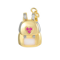 Bijoux à bricoler soi-même 14K plaqué or Zircon sac d'école casque créatif Suga pendentif collier Bracelet fabrication de bijoux breloques
