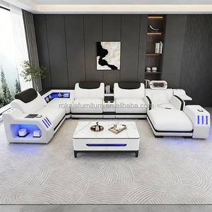 Canapé modulaire multifonctionnel intelligent ROK-RX26001, design classique, avec éclairage LED intelligent, pour 1, 2, 3, 4, 5 ou 6 places, idéal pour villa et hôtel. - Product Image 6