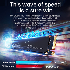 Crucial T700 2TB Gen5 <b>NVMe</b> <b>M.2</b> <b>SSD</b> Performance for Gaming Photography Video Editing Design SATA CT1000T700SSD3 Sale - Product Image 2
