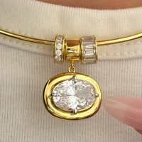 Pendentif ovale en laiton plaqué or PVD 18K, à assembler soi-même, avec douze pierres de naissance, pour collier et bracelet, vente en gros