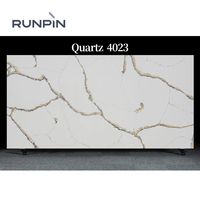 Panneau mural en pierre artificielle en quartz RUNPIN, pierre polie durable, écologique, imperméable, comptoirs, dessus de vanité, dessus de table
