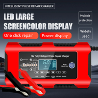 CHAOCHENBEN Chargeur de batterie de voiture intelligent à impulsions 12V10A pour motos électriques, entrée 110-240V, sortie 180W