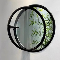 Fenêtre fixe ronde en aluminium de forme spéciale DEMEA avec ouverture horizontale, adaptée aux volets roulants.