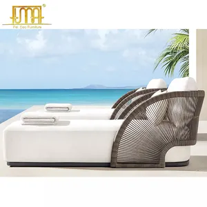 Açık havuz sandalyeler güneş şezlong Modern otel Rattan mobilya şezlong şezlong