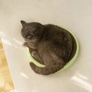 Vòng Màu Xanh Lá Cây Trái Cây Hình Mèo Cây & Scratcher Với Catnip Thân Thiện Với Môi Bền Sóng Giấy Đồ Chơi Cho Mèo