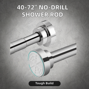 <span class=keywords><strong>Tringle</strong></span> à <span class=keywords><strong>rideau</strong></span> de <span class=keywords><strong>douche</strong></span> réglable en acier inoxydable 304 de 40 à 72 pouces, ressort de tension en métal, conception antidérapante, aucun perçage requis - Product Image 3