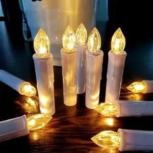 Velas luzes de led para natal, velas com controle remoto, luzes para árvore e fadas em 10 peças