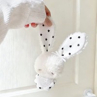 Pendentif en peluche lapin ange apaisant mini adorable de 13 cm, accessoire de sac en peluche thérapeutique mignon, pendentif lapin à pois