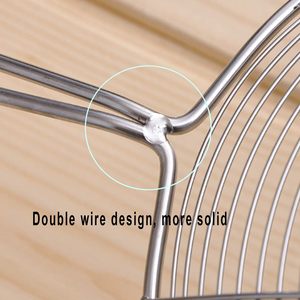 Louche et passoire en maille d'acier inoxydable pour cuisine, passoire en filet argenté pour usage domestique - Product Image 2