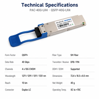 Module émetteur-récepteur optique 40GBASE-LR4 QSFP+ 1310nm 20km DDM Duplex LC