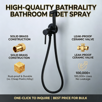 Pistolet de pulvérisation hygiénique en laiton pour douche et toilettes, avec buse autonettoyante
