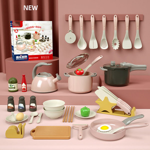 Oyuncak gıda tencere aksesuarları ile çocuklar için mutfak oyna oyna set şef tulumları için Set oyna oyna - Product Image 1