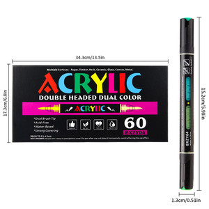 Highlighters Marker <strong>Pen</strong> with Dual <strong>Brush</strong> Tips Dual Colors Acrylic Marker <strong>Pen</strong> Automatic <strong>Ink</strong> Control for DIY Crafts Art Drawing <strong>Pen</strong> - Product Image 5