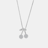 Daidan 925 zilveren hanger met kubieke zirkonia, verguld met gouden ketting, fruitkersenketting