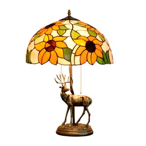Lampe de bureau en résine à led, lumière naturelle nordique, modèle original, mosaïque vitrail, lampe de Table - Product Image 3