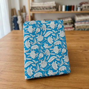 Floral Cotton <b>Fabric</b> 53/54 Inches White Red Blue Botanical Print Breathable <b>Home</b> <b>Textile</b> Woven Medium Weight 100gsm Girls Hand - Product Image 6