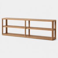 Table basse console en bois massif de style américain moderne, formes courbes luxueuses, pour hôtel, villa, sur mesure