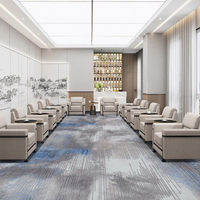 Moquette Modulaire Exécutive Mur-à-Mur Personnalisée Écologique Noire et Blanche Tuftée 4m pour Couloir d'Hôtel, Antidérapante et Résistante aux Taches, Style Moderne