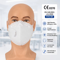 Masque respiratoire pliable jetable FFP3, masque anti-smog FFP3, masque de protection contre la poussière de ciment, masque anti-particules