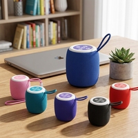 Haut-parleur Bluetooth portable d'extérieur 5.4 avec cordon, lumières RGB, alimentation Type-C, haut-parleur mini sans fil en plastique avec entrée AUX et carte TF, idéal comme cadeau
