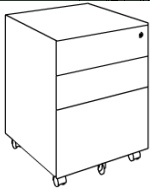 Tủ hồ sơ di động bằng thép 3 ngăn có khóa kết hợp để lưu trữ dưới bàn làm việc trong văn phòng - Product Image 3