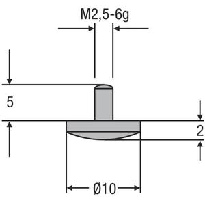 HELIOS PREISSER - 0710163 Inserto de medición M2.5 Ø 10,0mm-CALIBRES EAN 4029713220693 - Product Image 1
