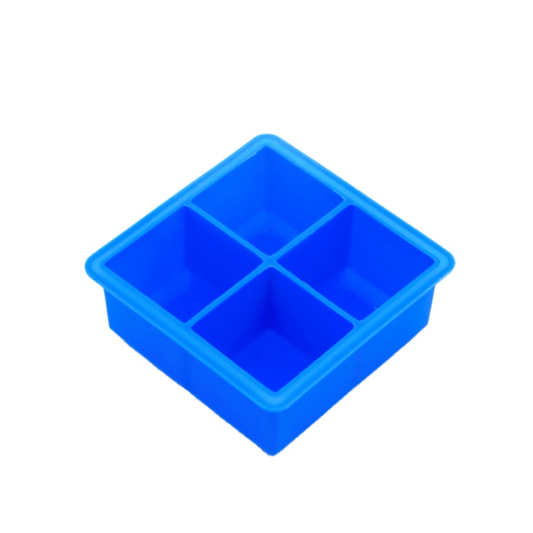 Изготовленным на заказ логосом квадратная форма кубика льда лоток 4 полости Силиконовый Машина для льда Куб лоток с крышкой