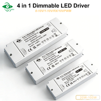 Fuente de Alimentación LED ETL SAA CE 12V 24V 20W 30W 40W 50W 60W 80W 96W 100W, Controlador LED Regulable 4 en 1 de Voltaje Constante
