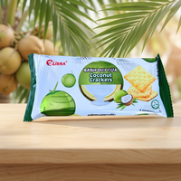 Crackers carrés croustillants au coco cuit au four Libra, collation sucrée faible en glucides aux épices et herbes, sac de 220g, service ODM OEM, directement du Vietnam