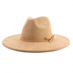 Sombrero Fedora de Gamuza al por Mayor, Ala Ancha, para Mujer, Moda, Formal, Fiesta, Exterior, Casual, Estilo Vintage, Jazz, Panamá - Product Image 2