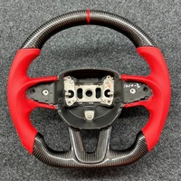 Accessoires de voiture adaptés à la Dodge Challenger Charger, cuir perforé personnalisé, fibre de carbone forgée, volant GT RT SRT