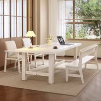 Mesa de estudio grande de madera maciza para oficina en color nogal engrosada y ensanchada, para varias personas, hogar, sala de estar, oficina, escritorio de ordenador